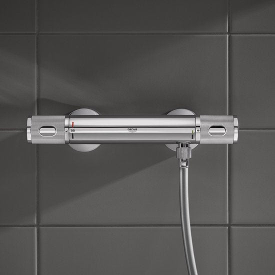 De GROHE Precision Feel thermostatische douchemengkraan in chroom 12CM