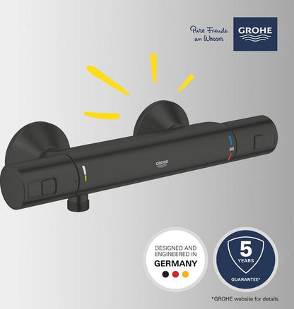 GROHE Precision Start Thermostatische Douchemengkraan in mat zwart