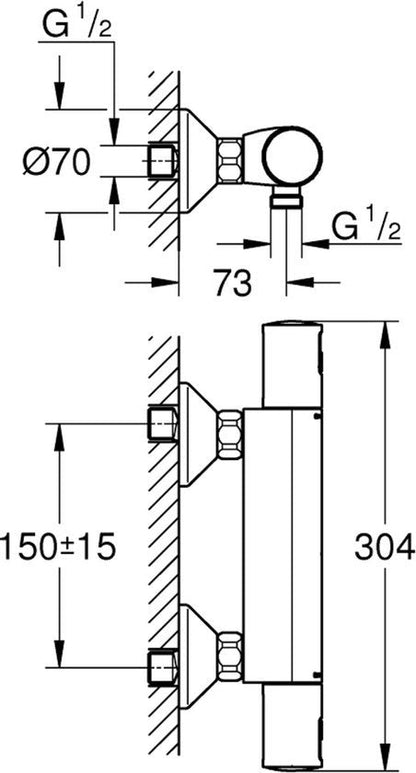 GROHE Precision Start Thermostatische Douchemengkraan in mat zwart