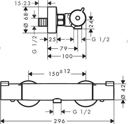 Hansgrohe thermostatische douchemengkraan MyFox chroom